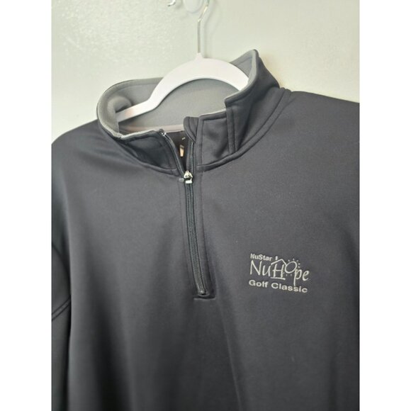 Under Armour Sweatshirt Men's L Black 1/4 Zip Fleece Lined Pullover Company Logo - Picture 13 of 13